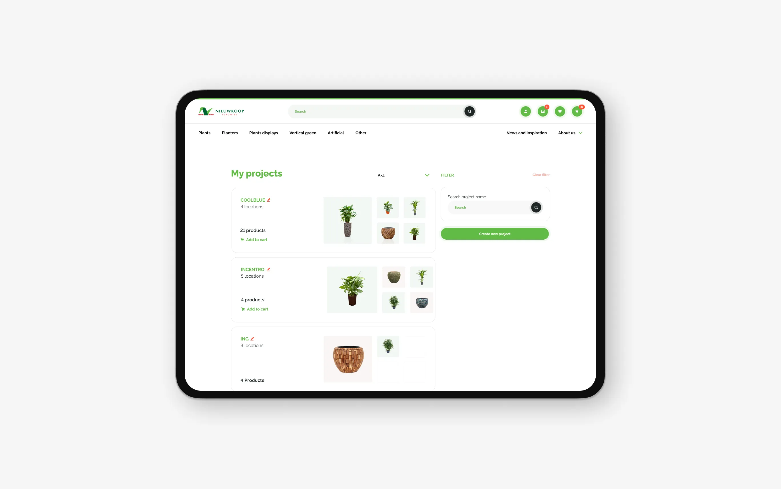 Nieuwkoop Europe design system interface.