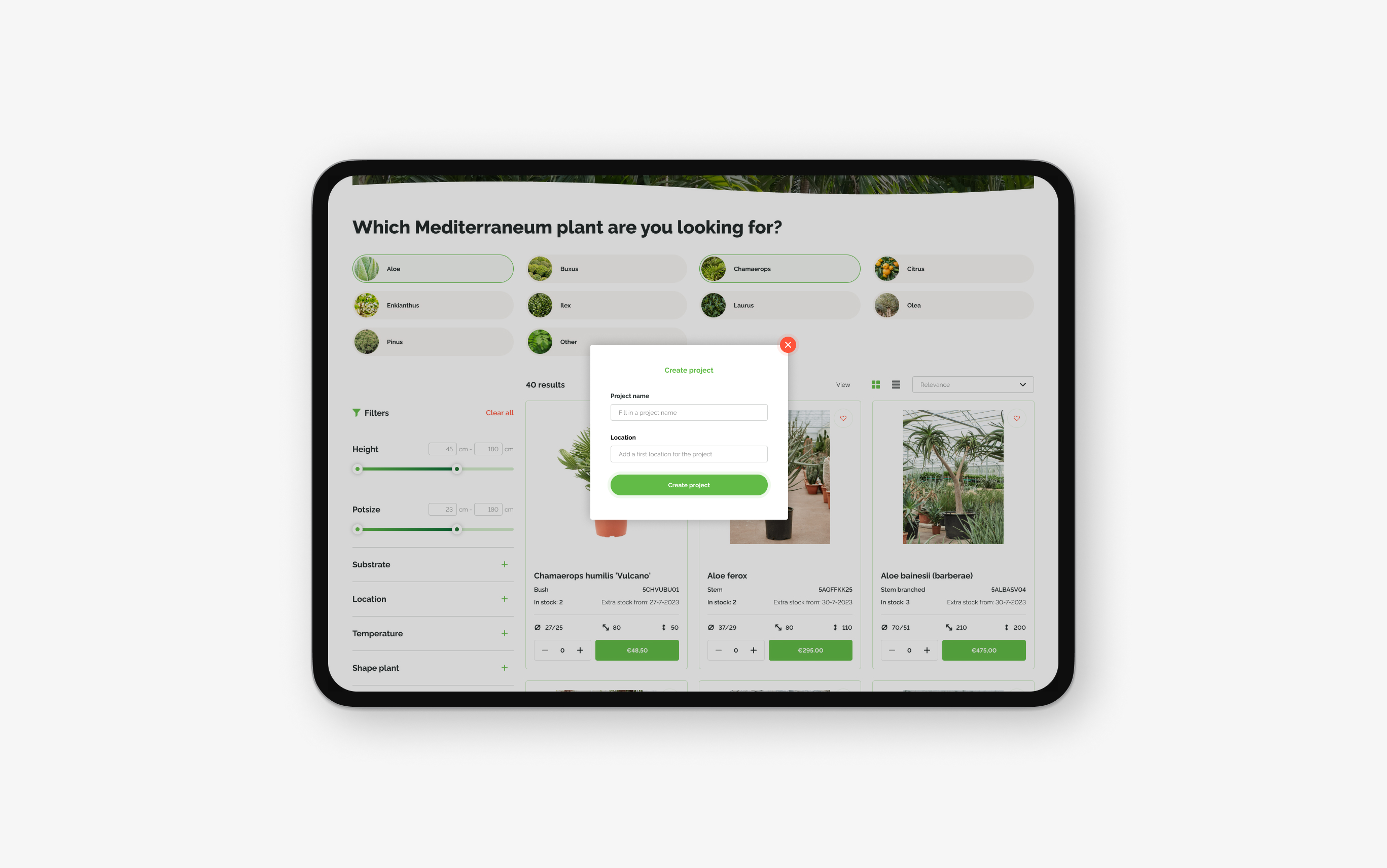 Nieuwkoop Europe project screen.